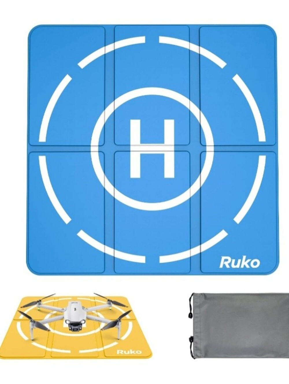 Ruko H002 Foldable Drone Landing Pad Double Sided Blue Yellow w/ Storage Bag NEW